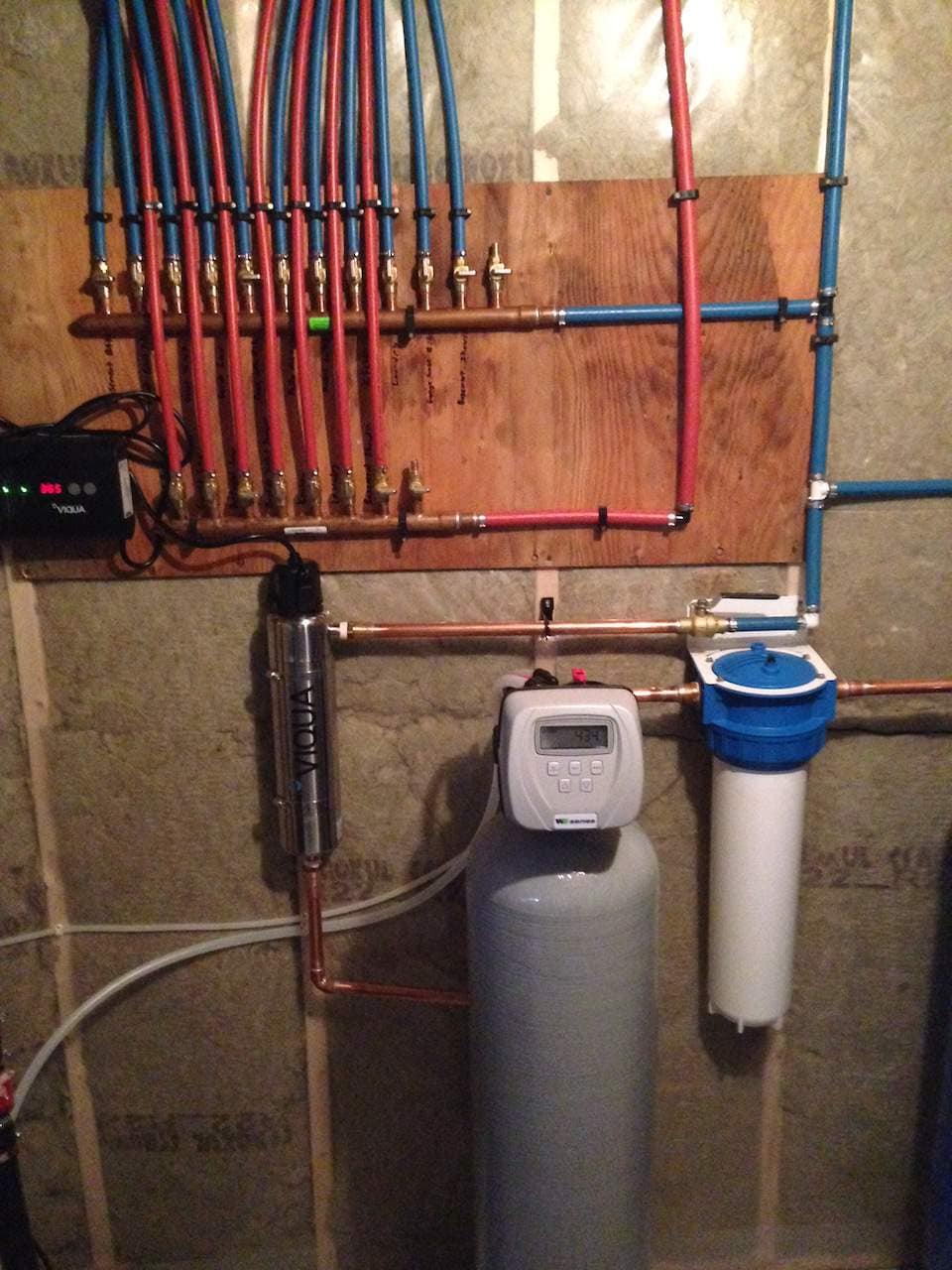 Organized plumbing in the basement