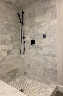 Shiny Tiles in Bathroom Stand up Shower